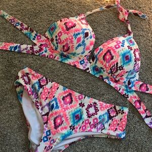 Tribal multi colored bikini